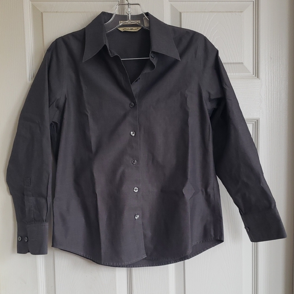 Eddie Bauer Women's Charcoal Button Down Shirt